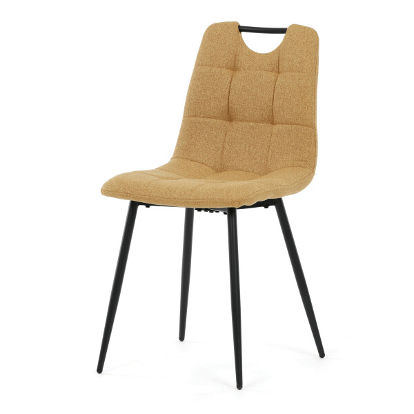 Jídelní židle, žlutá, látka, DCL-V2017 YEL2