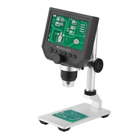 Digitální mikroskop s LCD displejem, 600x zvětšením a kovovým stojanem