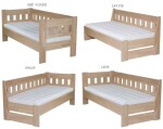 HP-Nábytek Jednolůžko Arleta Twin BUK s roštem - rozkládací ROZMĚR: 90 x 200 cm (levý)