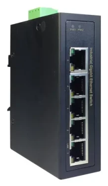 Digitus Industrial / Switch / 5-port / Gigabit / Unmanaged / DIN lišta / černý (DN-651107)