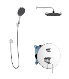 Kielle - Oudee Sprchový set s baterií pod omítku, pro 2 spotřebiče, s příslušenstvím EcoSpare a tělesem, chrom 20602SP90