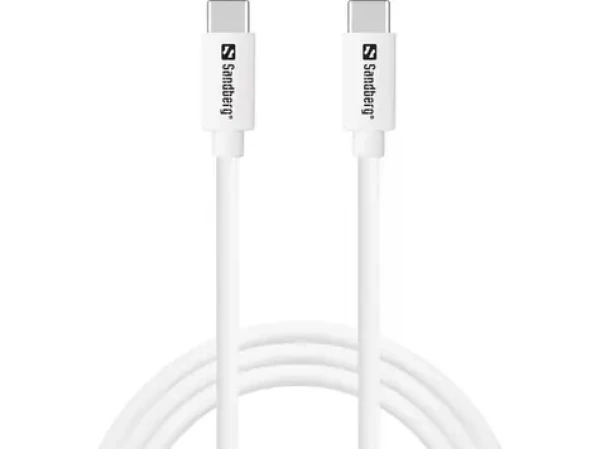 Sandberg SAVER USB-C Cable 1M 65W bílá / nabíjecí kabel USB-C na USB-C