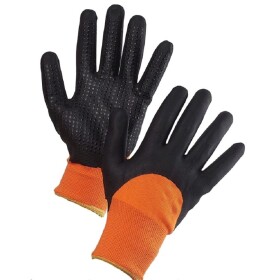 Rukavice AERO NITROFOAM 1928 DOT THERMO pletené s protiskluznými terčíky černo-oranžové 7 černo-oranžové