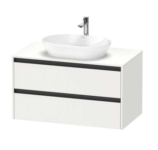 DURAVIT - Ketho.2 Umyvadlová skříňka s výřezem 57x100x55 cm, 2 zásuvky, matná bílá K24896018180000