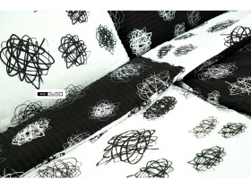 Stanex Povlak na polštář krepový Orbit černo-bílý (LS88) ROZMĚR: 40 x 40 cm