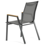 Zahradní židle, kov, síťovina, šedá, AZC-S1050 GREY