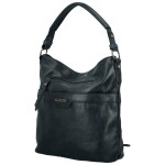 Trendy dámská koženková kabelka na rameno Sandipa, tmavě modrá