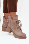 Dámské kožené kotníkové boty na podpatku vyhřívané Vinceza 39950 béžové 39