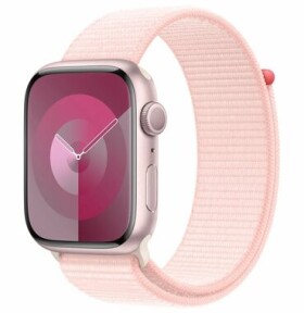 Apple Watch Series 9 GPS 45mm Růžové hliníkové tělo - Světle růžový provlékací řemínek (MR9J3)