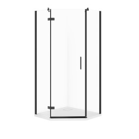CERSANIT - Sada B775: kout JOTA pětiúhelník levý, černý 80x80x195 + TAKO SLIM VIR S601-162