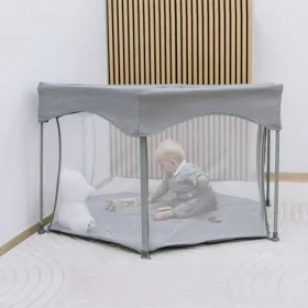 FreeON Dětská ohrádka Hexagon Quick Folding šedá / Rychlé skládání / 117x117x74 cm / 6-24 měsíců (88353)
