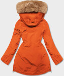 Oranžová dámská zimní bunda parka (CAN-588) odstíny oranžové M (38)