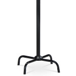 Věšák stojanový, kovová konstrukce, černý leský lak, výška 182 cm, nosnost 10 kg