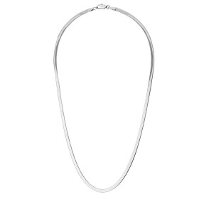 Ocelový náhrdelník Anna, mm plochý had, chirurgická ocel, Stříbrná cm