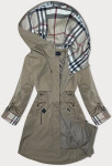 Bunda parka ve světlé khaki barvě s ozdobnou podšívkou BH Forever (3) (BH-2401BIG) odstíny zelené 46