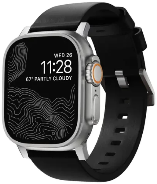 Nomad Modern Band řemínek pro Apple Watch 46mm/49mm černá/stříbrná (NM01908685)