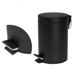 Erga Labi, kulatý odpadkový koš 3l na postavení, Soft-Close zavírání, černá matná, ERG-YKA-CH.LABI-SC-BLK