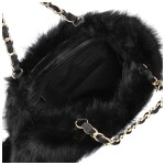 Módní dámská plyšová kabelka do ruky Lilith, černá