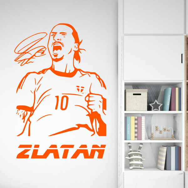 Samolepka Fotbalista Zlatan Ibrahimovič Barva: oranžová, Velikost: 60 x 40 cm