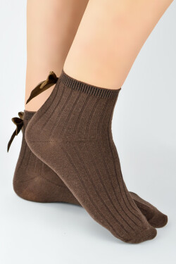 BAVLNĚNÉ PONOŽKY S MAŠLÍ SB145 hnědá 27-30