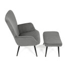 Relaxační křeslo, šedá, manšestrová látka, AK-L7285 GREY6