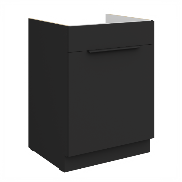 Spodní skříňka pod dřez Aria 60 ZL 1S BB - Premium Box Barva korpusu: Černá, Barva dvířek: BL - Black AFM