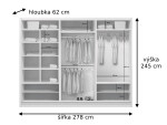 Šatní skříň Ska A26 XL Barva korpusu: Dub - sonoma, Rozměry: 250 cm, Dveře: Čokoláda