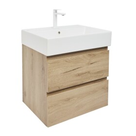 Koupelnová skříňka 2 zásuvková s umyvadlem SAT B-Way 59x50x45 cm dub mat BWAY260OAKU2BBI BWAY260OAKU2BBI