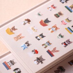 Rifle Paper Co. Vyšívaný linkovaný deník Cats, béžová barva, papír