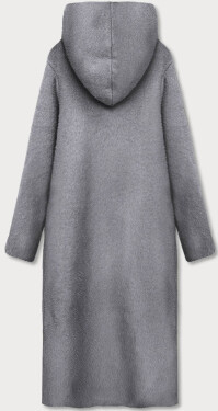 Dlouhý šedý přehoz přes oblečení kapucí (B6010-9)