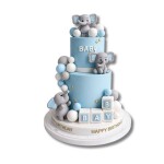 Dortisimo Zápich do dortu a dekorace Sloni s nápisem BABY a s koulemi modro-bílá (26 ks)
