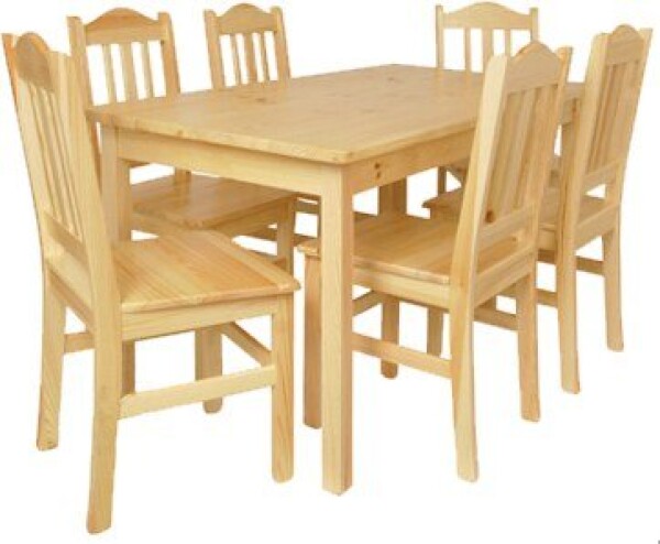 KLASA-NÁBYTEK.cz Jídelní set II. (obdélníkové tvary) - borovice VARIANTA PROVEDENÍ: (š/h/v) 120 x 60 x 75 cm + 4 židle Z2-P3