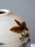 Chic Antique Keramická váza Floral Motif, béžová barva, keramika