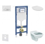 GEBERIT - Duofix Set předstěnové instalace, klozet Alpha se sedátkem, tlačítko Sigma50, alpská bílá SANI11CD3105