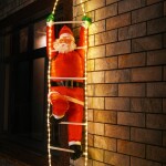 Iso Vánoční dekorace - Santa Claus na žebříku 49 LED