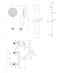 Kielle - Nefia Sprchový set s baterií, tyčí, hadicí a sprchovou hlavicí, chrom 20627SN120