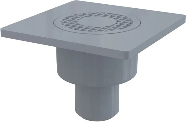 Alcadrain 1 - Alcadrain Podlahová vpust 150×150/50 mm přímá, mřížka šedá, vodní zápachová uzávěra APV4 APV4