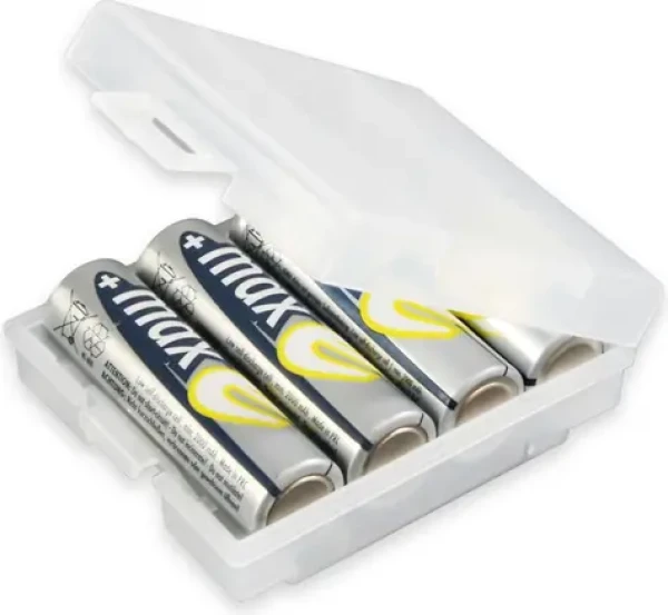Ansmann Akkubox transparentní / Pouzdro na baterie / 4× AA nebo AAA (4000740)