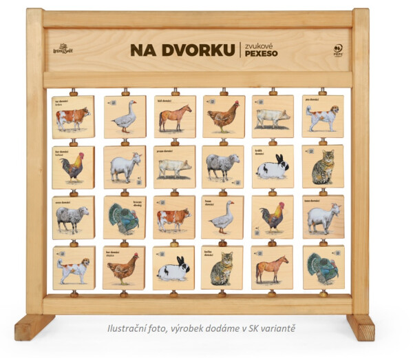 Pexeso zvukové stolné - Na dvore SK