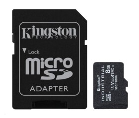 Kingston MicroSDHC karta 8GB Industrial C10 A1 pSLC Card + SD Adapter EDF_443638