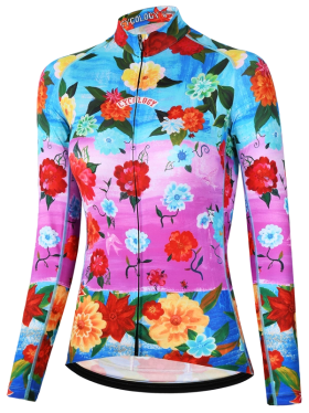 Cyklodres CYCOLOGY Zahara Aqua, dámský, dlouhý rukáv (Motiv Zahara Aqua, velikost L)