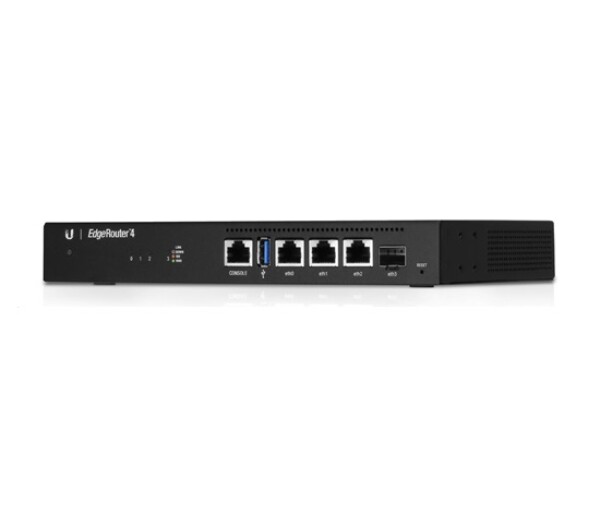 UBNT EdgeMAX EdgeRouter 4 [1GHz quad-core CPU, 1GB RAM, EdgeOS, 3 gigabitové porty + 1xSFP slot, fanless] EDF_1015903