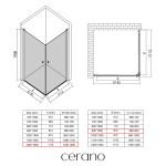 CERANO - Sprchový kout Antelo Duo L/P - 6 mm - chrom, transparentní sklo - 120x90x190 - otočný CER-8050BD144