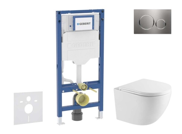 GEBERIT - Duofix Set předstěnové instalace, klozetu Oudee a sedátka softclose, tlačítko Sigma20, nerez SANI11CA6170