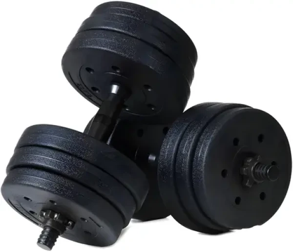 FUNFIT Jednoruční činky 2x10 kg / Činka / Bitumenový povrch / Sada 2 ks (5905771302115)