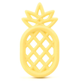 Silikonové kousátko - krémově žluté - ananas - 84 x 44,5 x 10 mm - 1 ks