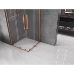 MEXEN/S - Velar Duo čtvercový sprchový kout 90 x 90, transparent, měď kartáčovaná 871-090-090-02-65