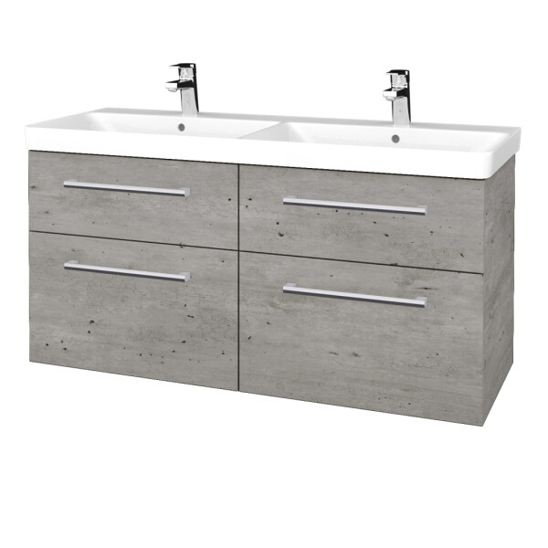 Dřevojas - Umyvadlová skříňka Q MAX SZZ4 120 - D01 Beton / Úchytka T03 / D01 Beton 332143C