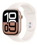 Apple Watch Series 10 GPS+Cellular 42mm Růžově zlaté hliníkové tělo - Světle ruměný sportovní řemínek (M/L) / 150–200 mm (MWXA3)