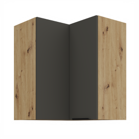 Horní rohová skříňka Aria 60x60 GN-72 2F (90°) Barva korpusu: Dub artisan, Barva dvířek: GR - Graphite AFM